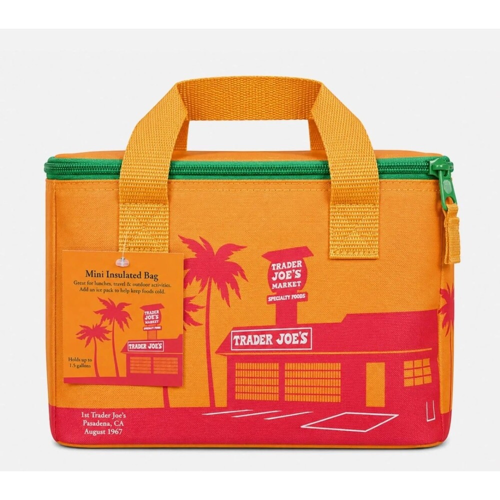 Trader Joe's Mini Insulated Bag 1.5 Gallon Orange Green NEW Summer 2026
